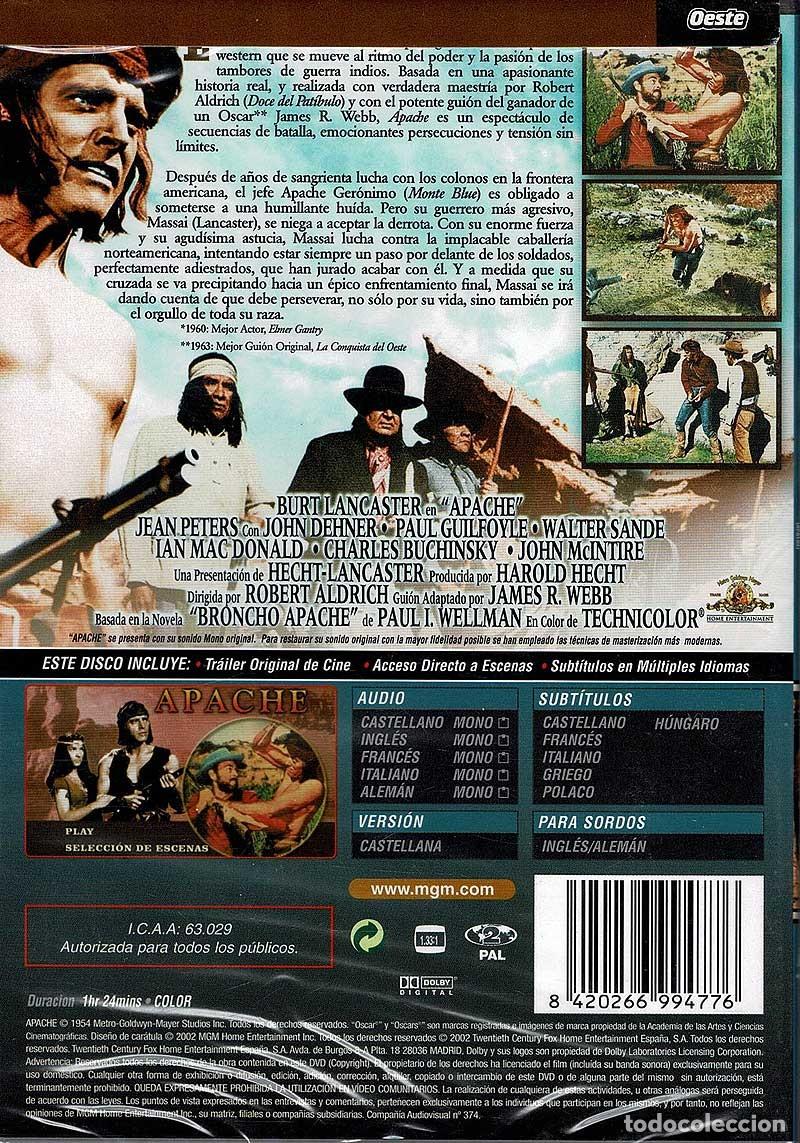 Cine: Apache. Burt Lancaster. DVD (precintada) - Foto 2