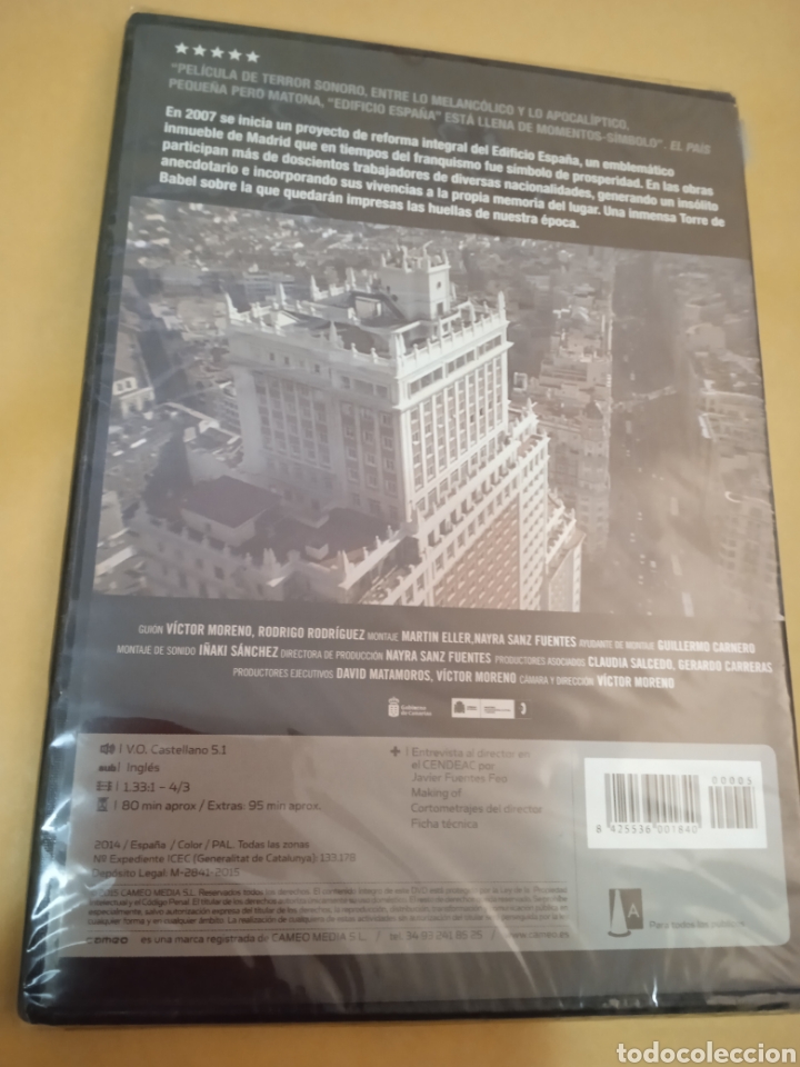 Cine: Dvd. Edificio Espa&ntilde;a. Precintado. Documental descatalogado de V&iacute;ctor Moreno. - Foto 2