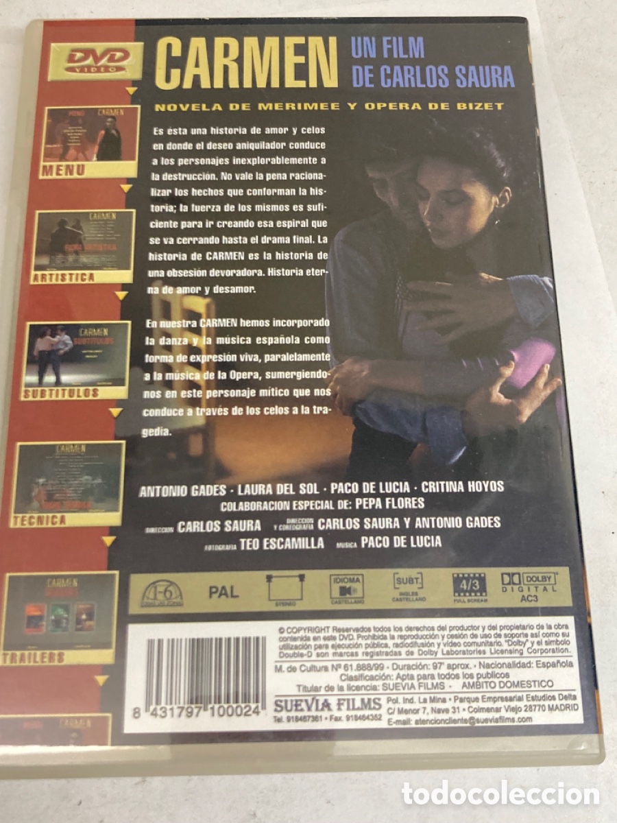 Cine: Pel&iacute;cula de Dvd Carmen - Foto 2