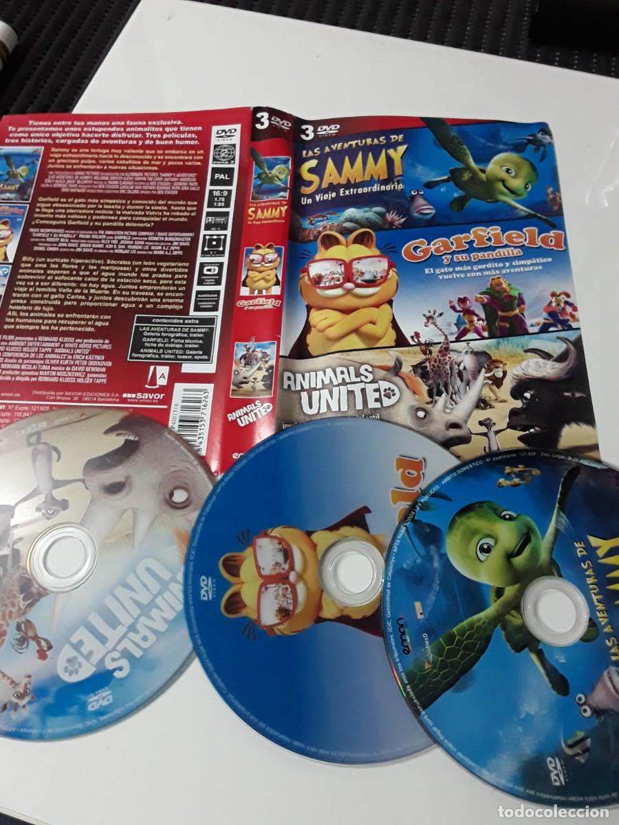 Cine: Pel&iacute;cula DVD Las Aventuras de Sammy - Garfield y su Pandilla - Animals United - 3 DVD