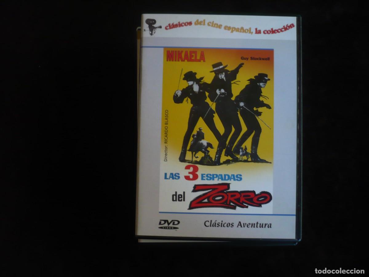Cine: las 3 espadas del zorro - dvd casi como nuevo