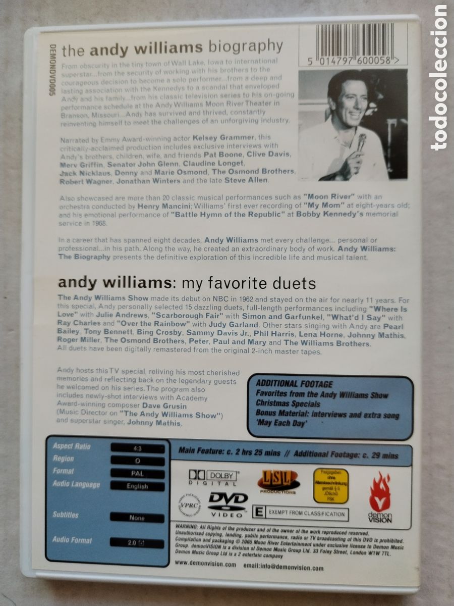 Cine: DVD ANDY WILLIAMS...... - Foto 2
