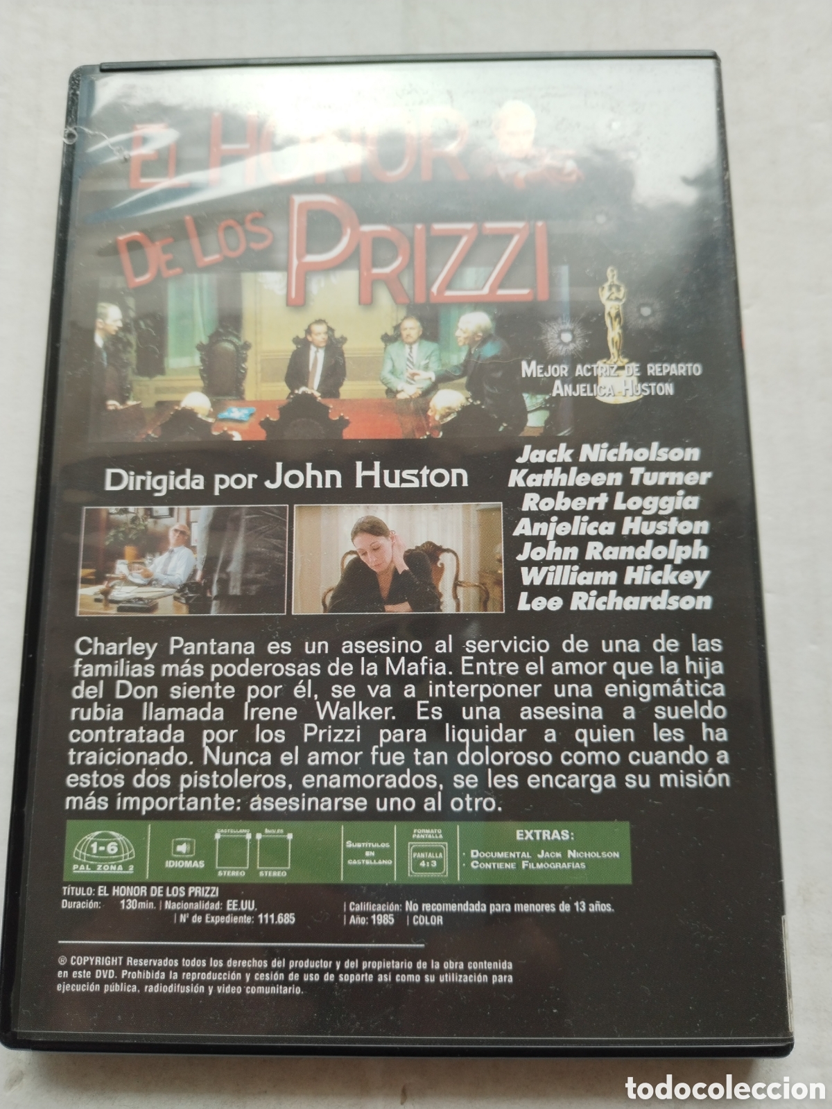 Cine: DVD EL HONOR DE LOS PRIZZI - Foto 2