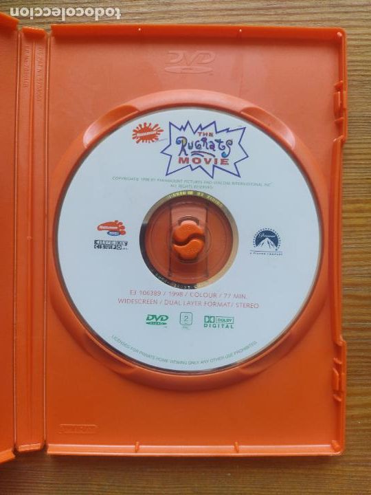 Cinema: DVD THE RUGRATS MOVIE - SOLO DISCO Y CAJA, SIN CARATULA - LEER DESCRIPCION (183)