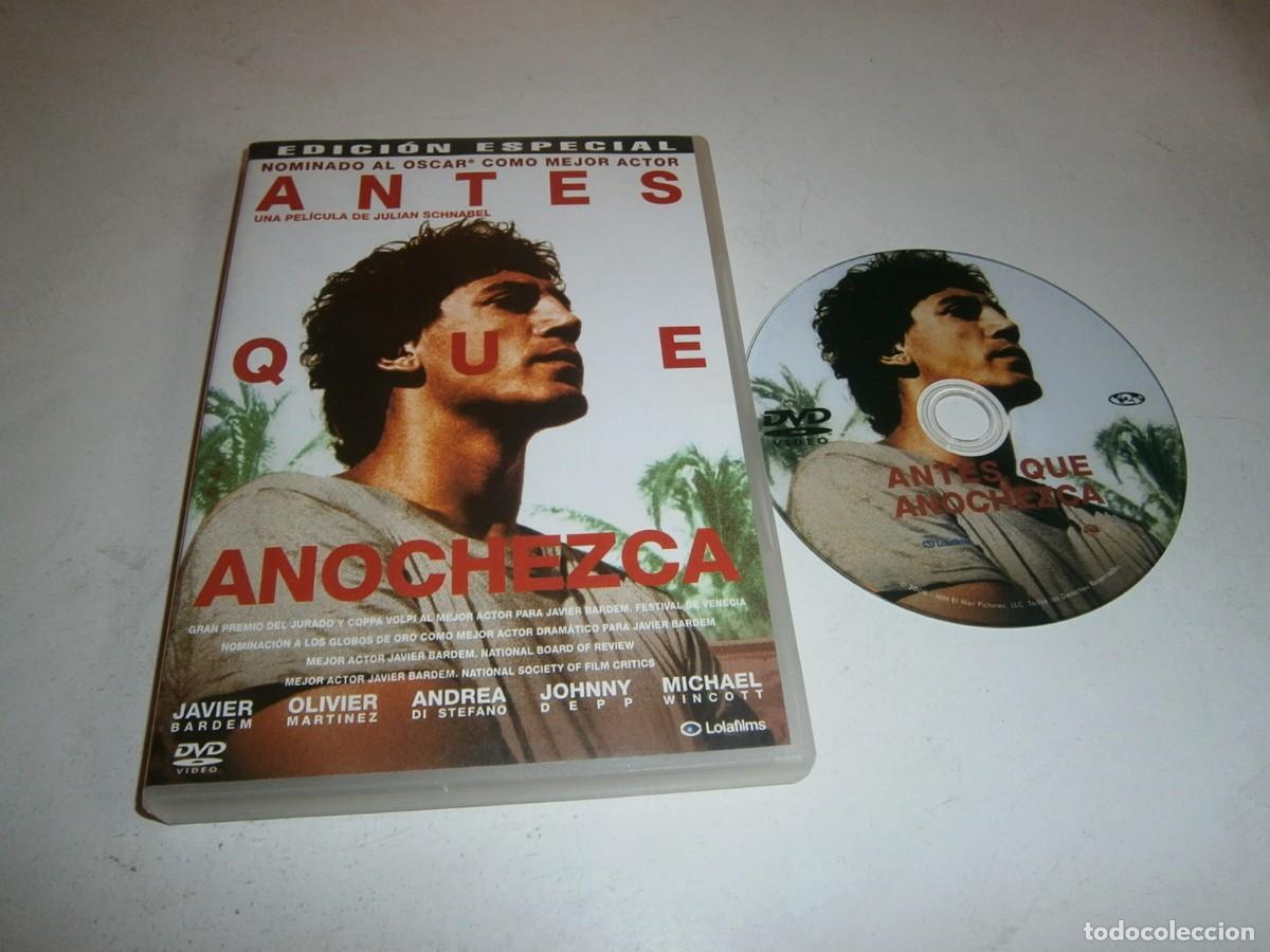 Cine: ANTES QUE ANOCHEZCA DVD EDICION ESPECIAL JAVIER BARDEM OLIVIER MARTINEZ JOHNNY DEPP JULIAN SCHNABEL