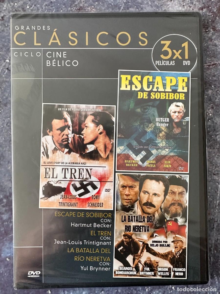 Cine: Escape de Sobibor + El Tren + La Batalla del R&iacute;o Neretva (3x1 DVD) *Precintado*