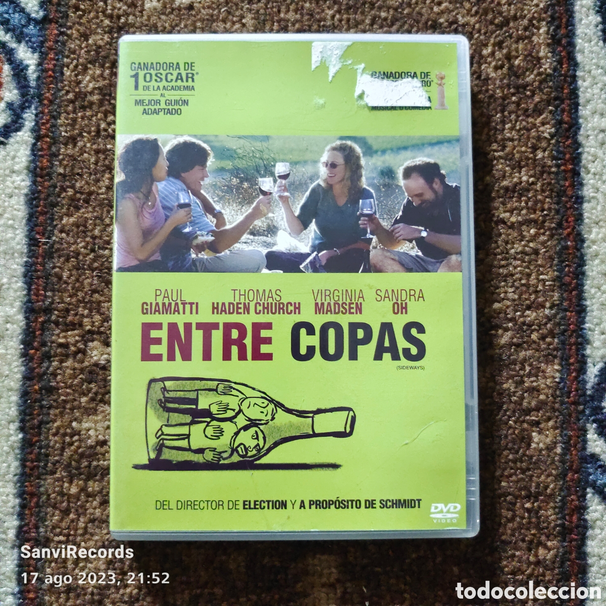 Cine: PEL&Iacute;CULA DVD: ENTRE COPAS (PAUL GIAMATTI...) (20TH CENTURY FOX)