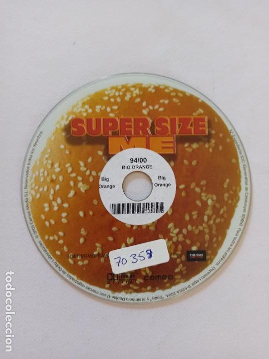Cine: DVD SUPER SIZE ME - SOLO DISCO, SIN CAJA NI CARATULA - LEER DESCRIPCION (DU)