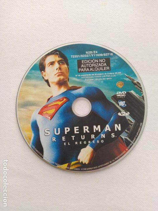 Kino: DVD SUPERMAN RETURNS - EL REGRESO - SOLO DISCO (I3)