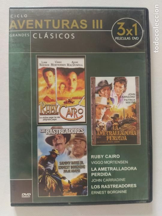 Cine: DVD RUBY CAIRO / LA AMETRALLADORA PERDIDA / LOS RASTREADORES - CAJA SLIM (M9)