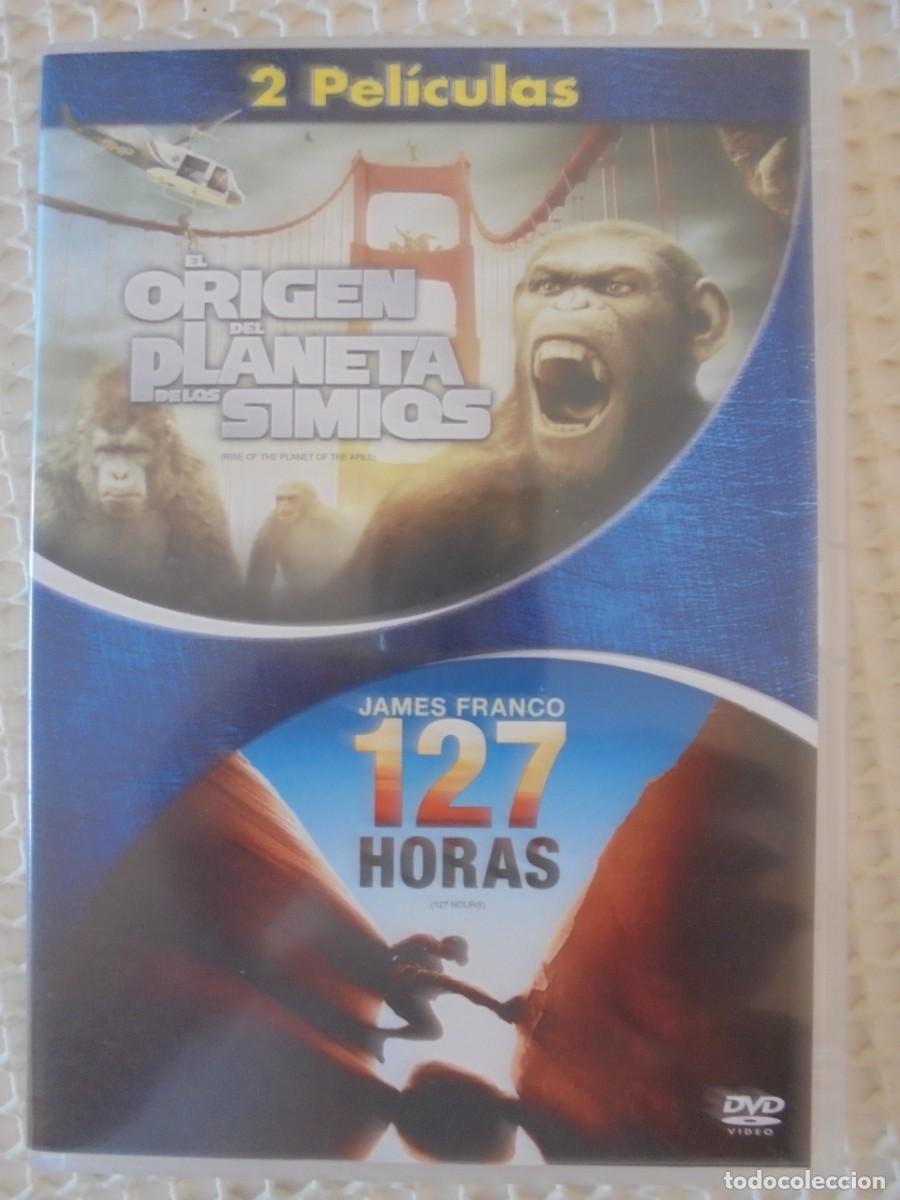 Cine: EL ORIGEN DEL PLANETA DE LOS SIMIOS / 127 HORAS. ESTUCHE CON 2 DVD'S CON 2 PELICULAS. COLOR.