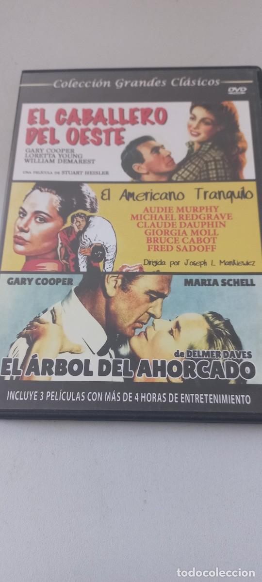 Cinema: Pel&iacute;cula dvd slim El caballero del oeste, El americano tranquilo y El arbol del ahorcado