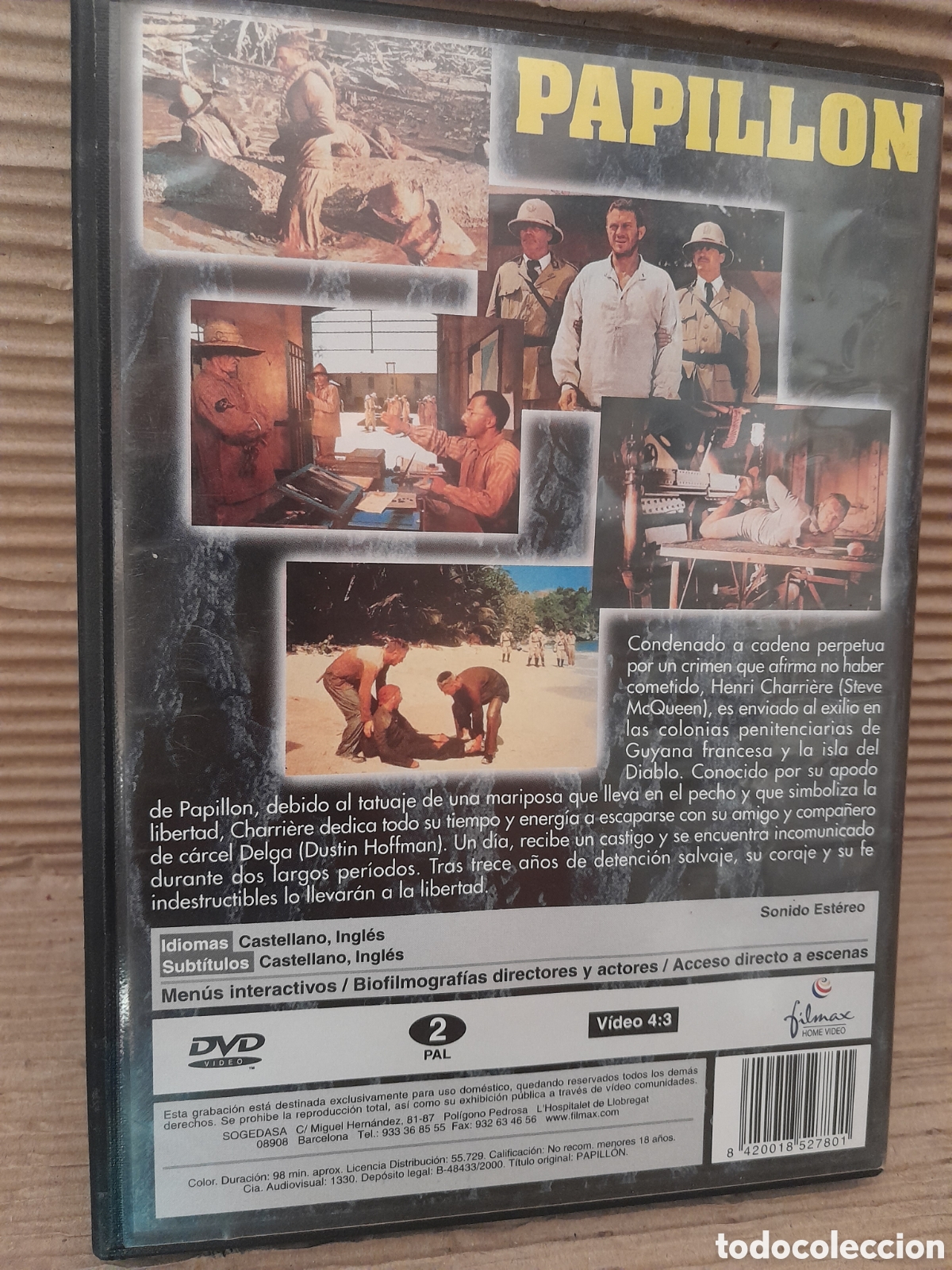 Cine: Papillon. Pel&iacute;cula dvd - Foto 3