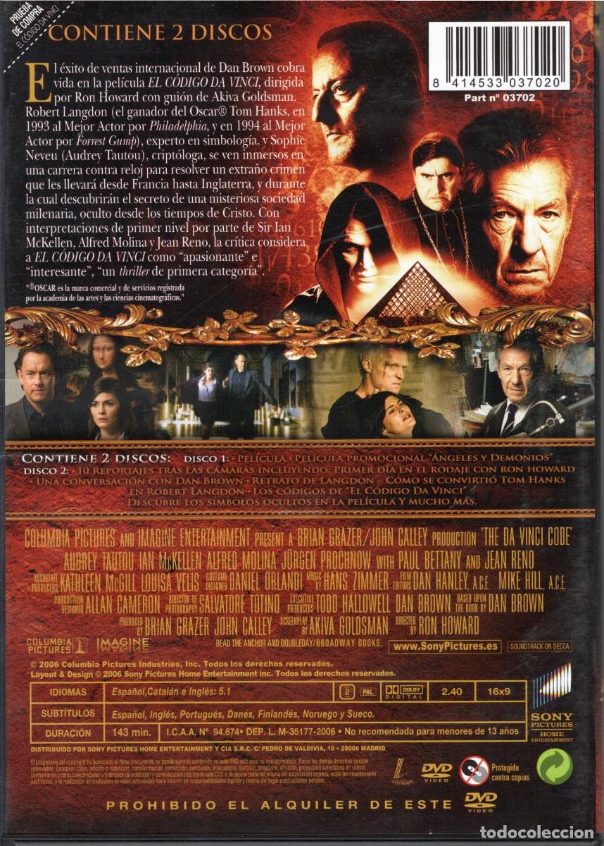Cine: TC69/ DVD El C&oacute;digo Da Vinci. Edici&oacute;n 2 discos - Foto 2