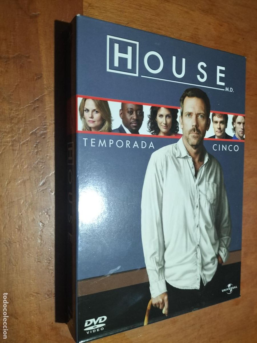 Cinema: TEMPORADA CINCO. HOUSE. CAJA CART&Oacute;N CON 3 CAJAS DE DVD SLIM. BUEN ESTADO