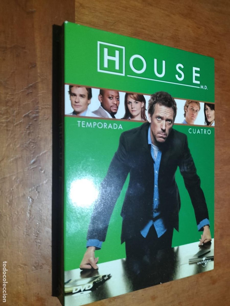 Cine: TEMPORADA CUATRO. HOUSE. CAJA CART&Oacute;N CON 2 CAJAS DE DVD SLIM. BUEN ESTADO