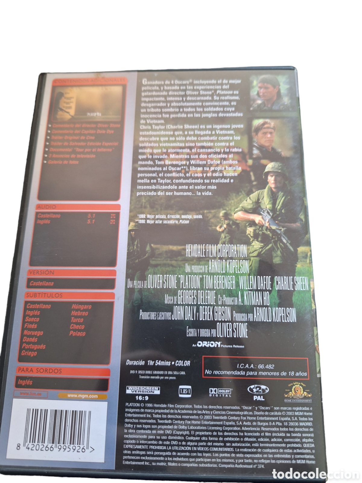 Cine: CND17 platoon DVD COMO NUEVO - Foto 2
