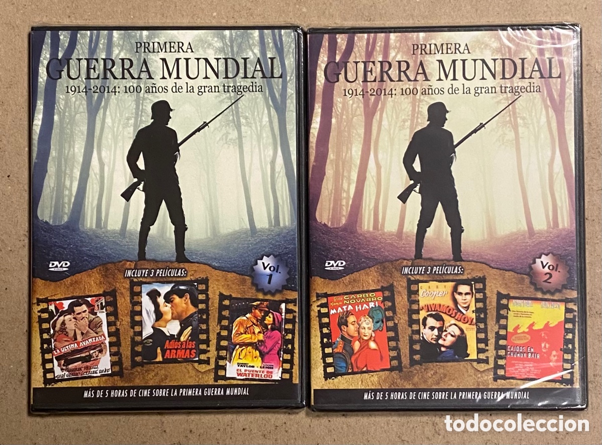 Cine: DVD. PRIMERA GUERRA MUNDIAL. 2 DVDS CON 3 PEL&Iacute;CULAS EN CADA UNO (LA &Uacute;LTIMA AVANZADA, ADI&Oacute;S A LAS ARM
