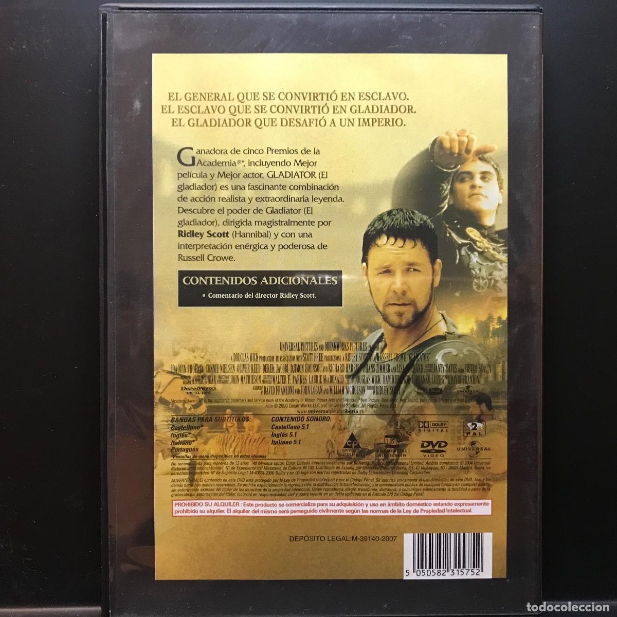 Cine: Ridley Scott ● Gladiator (2000) ● [DVD] - Foto 3