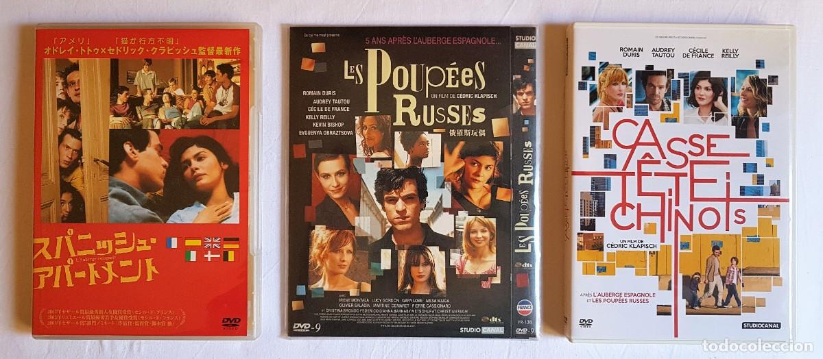 Cine: Lote de 3 DVDs (nuevos) de cine franc&eacute;s (trilog&iacute;a de comedias del director Cedric Klapisch)