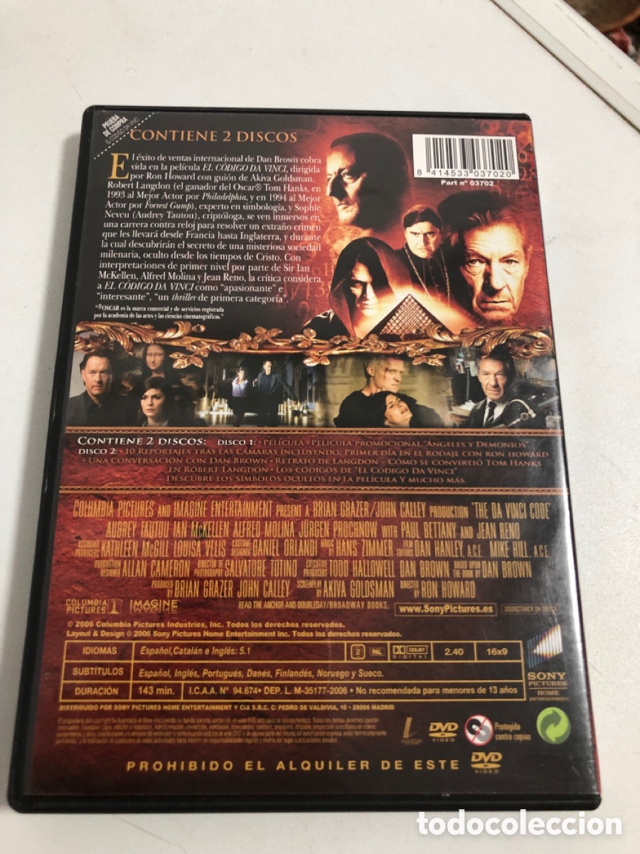 Cine: El C&oacute;digo Da Vinci Dvd 2 Discos - Foto 3