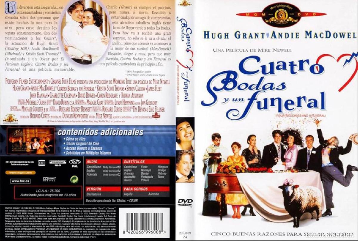 Cinema: CUATRO BODAS Y UN FUNERAL DVD - NUEVO
