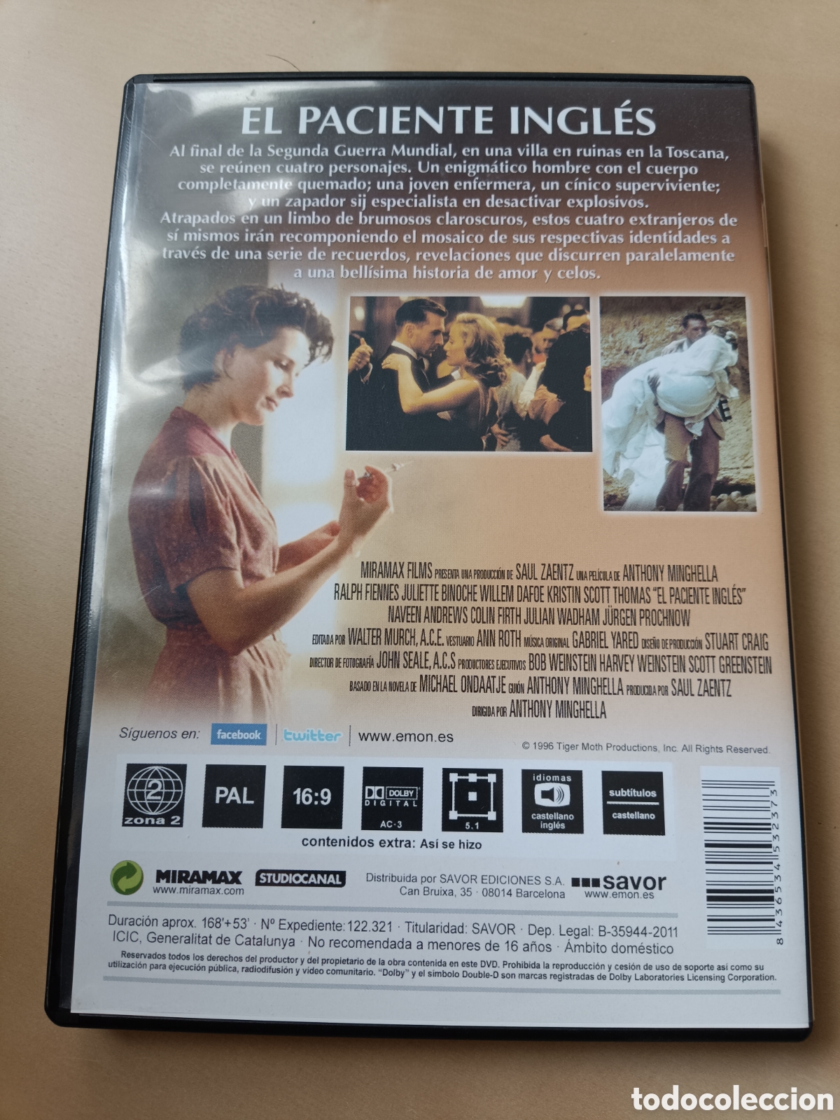 Cine: DVD EL PACIENTE INGL&Eacute;S - Foto 2