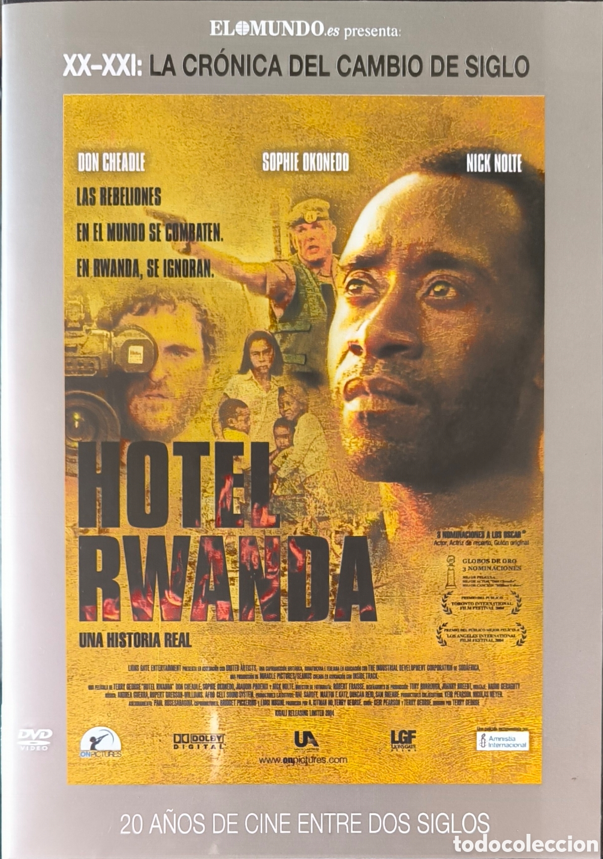 DVD HOTEL RWANDA. LA CR&Oacute;NICA DEL CAMBIO DE SIGLO.