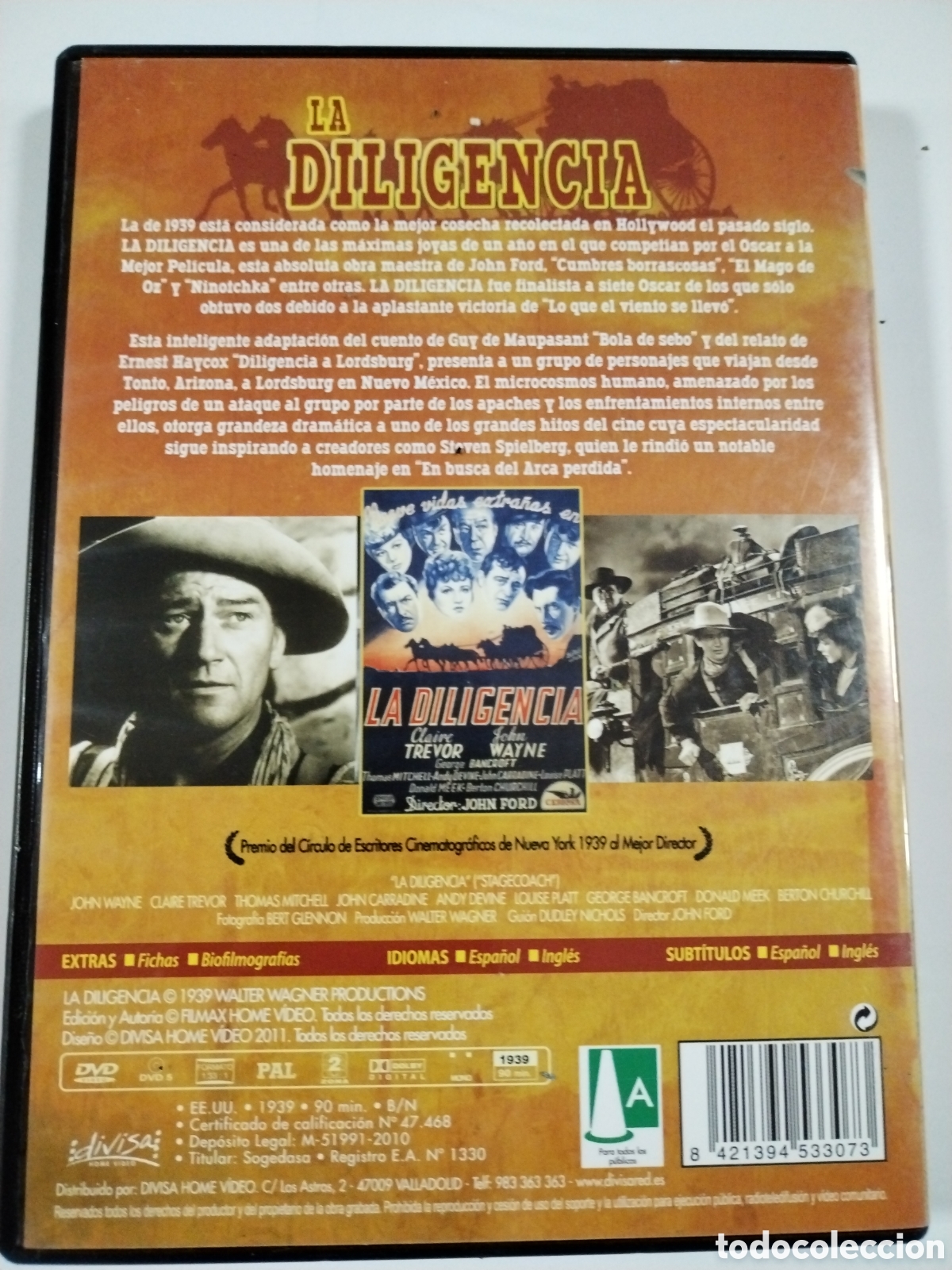 Cine: LA DILIGENCIA. JOHN WAYNE. DVD - Foto 2