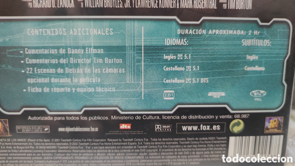 Cine: El Planeta de los Simios dvd - Foto 2