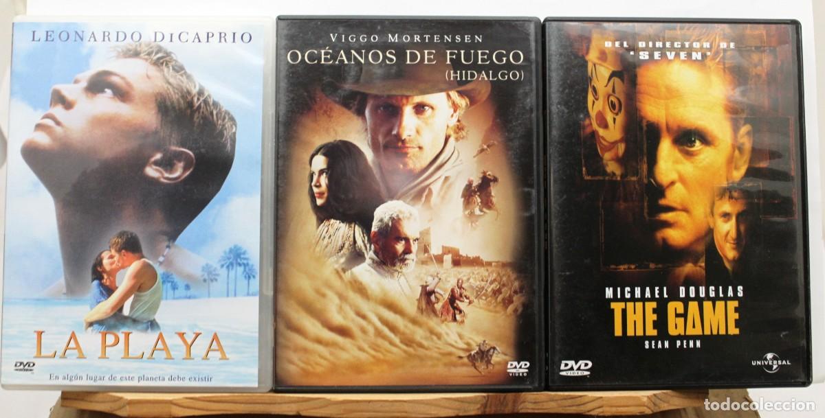 Cine: 3 DVD. LA PLAYA. THE GAME. OCEANOS DE FUEGO.