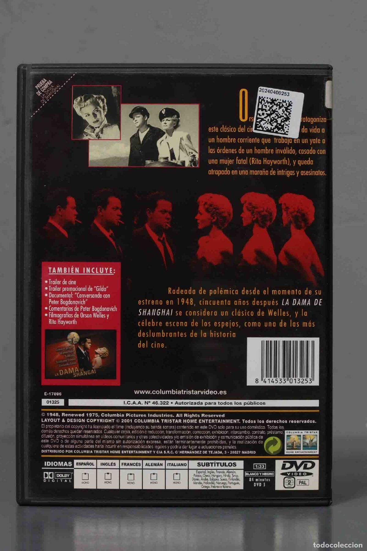 Cine: DVD. LA DAMA DE SHANGHAI - Foto 2