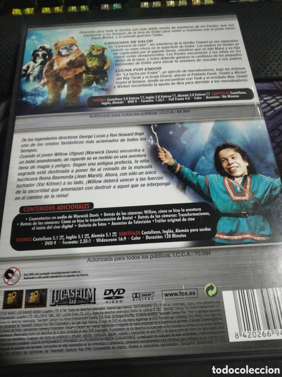 Cine: Star wars los ewoks / Willow dvd - Foto 2