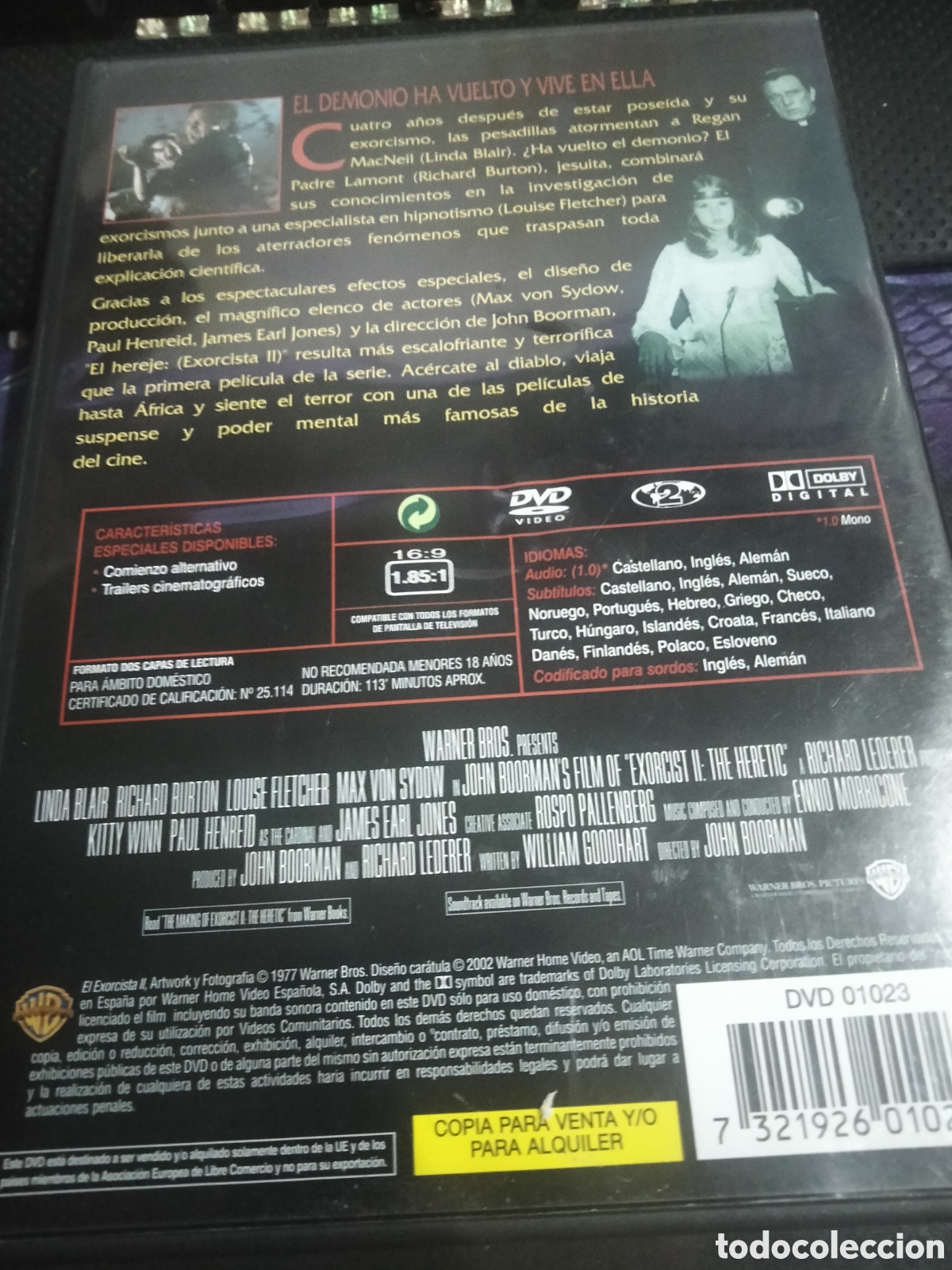 Cine: El exorcista 2 ---- dvd - Foto 2