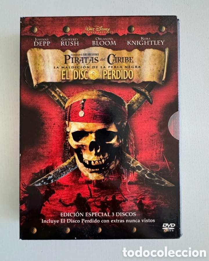Cine: Piratas del Caribe El Disco Perdido Piratas del Caribe la maldici&oacute;n de la perla negra edici&oacute;n 3 DVDs