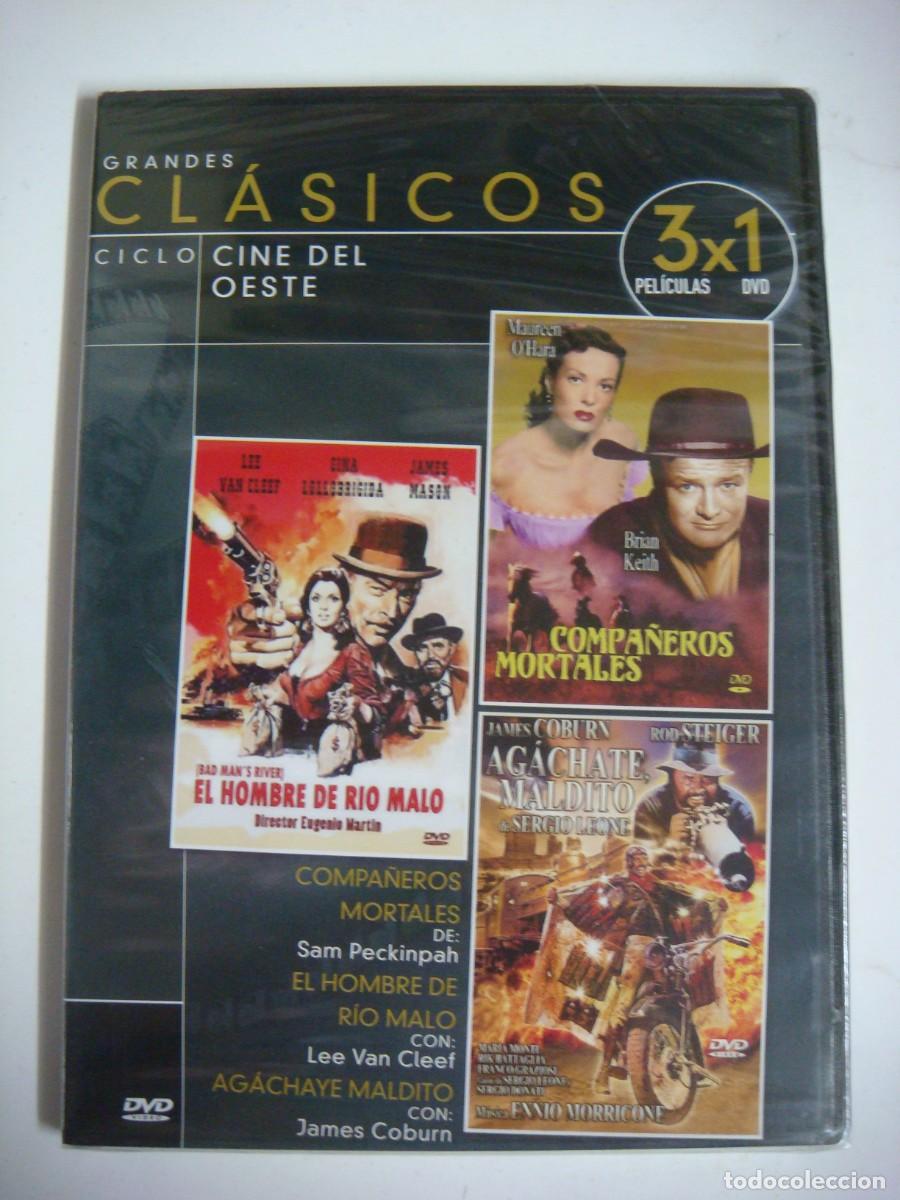Cine: D.V.D. DE 3 X 1-EL HOMBRE DE RIO MALO-COMPA&Ntilde;EROS MORTALES Y AGACHATE MALDITO-(F)