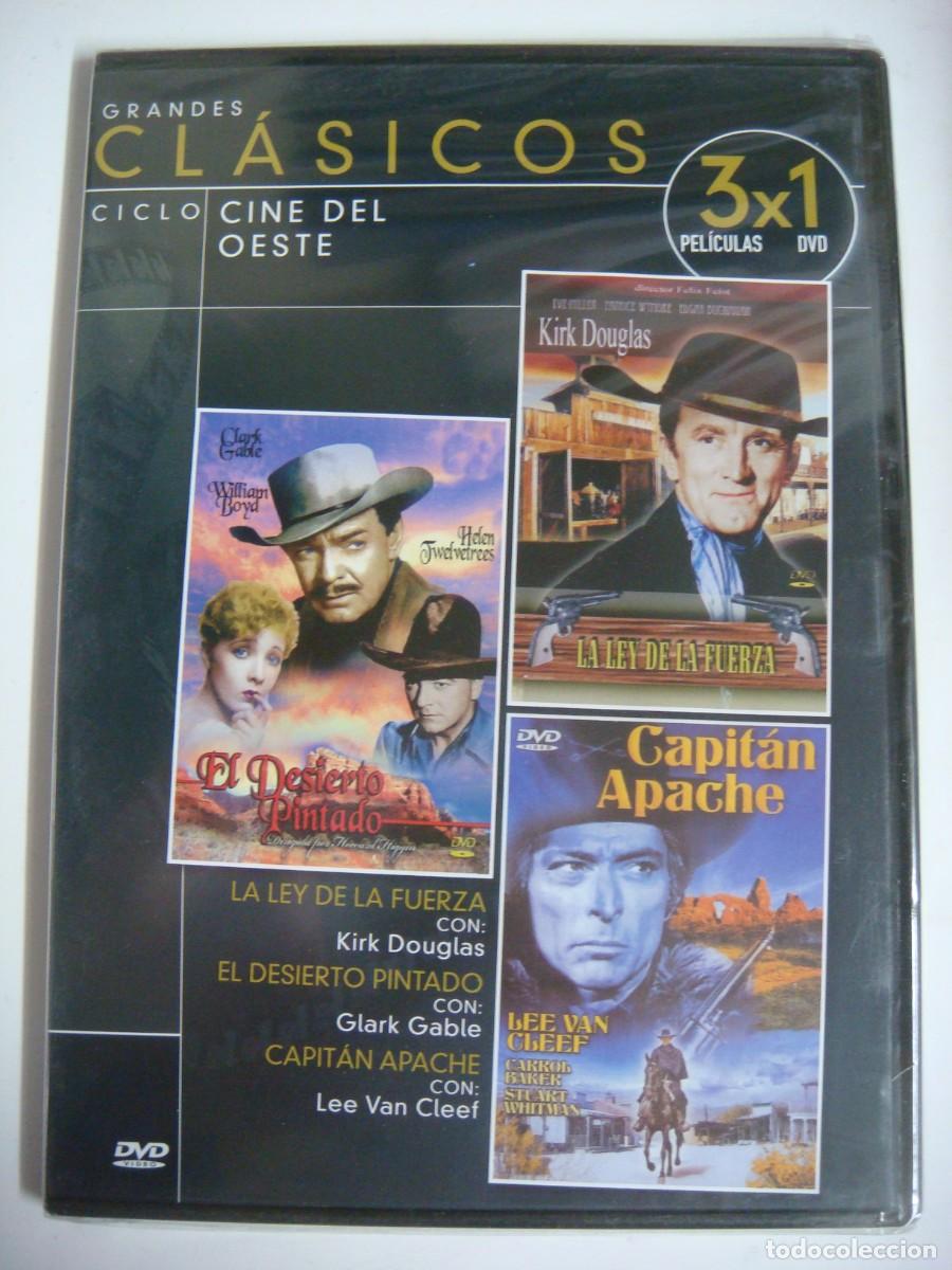 Cine: D.V.D. DE 3 X 1-EL DESIERTO PINTADO-LA LEY DE LA FUERZA Y CAPITAN APACHE-(F)-