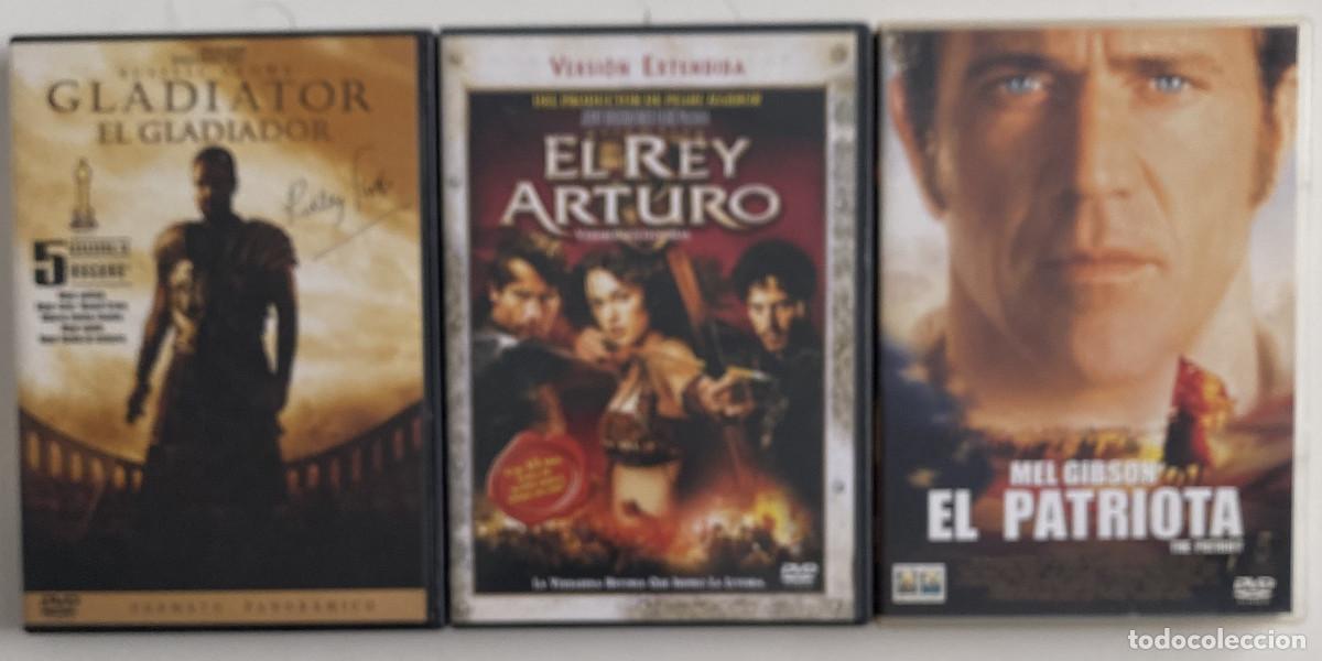 Cinema: LOTE CINE HISTORICO - 3 DVDS - GLADIATOR - EL REY ARTURO - EL PATRIOTA - VER FOTO