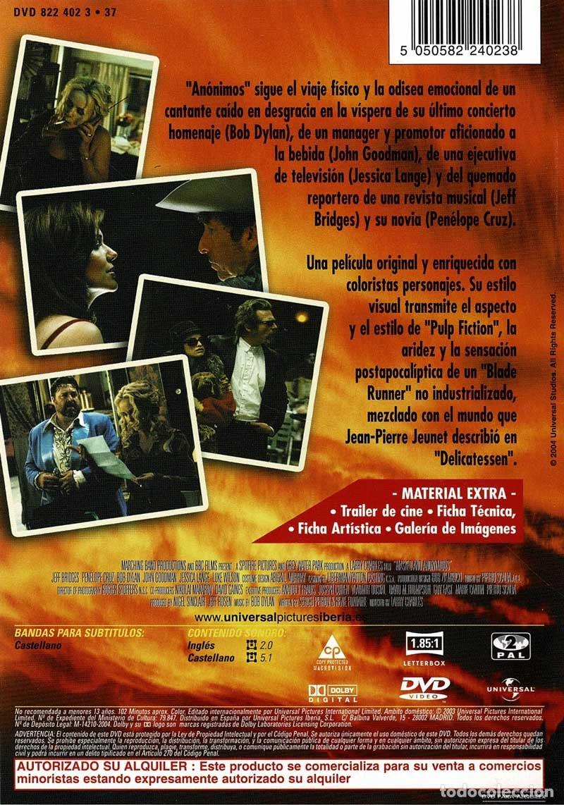 Cine: An&oacute;nimos. Versi&oacute;n alquiler. DVD - Foto 2