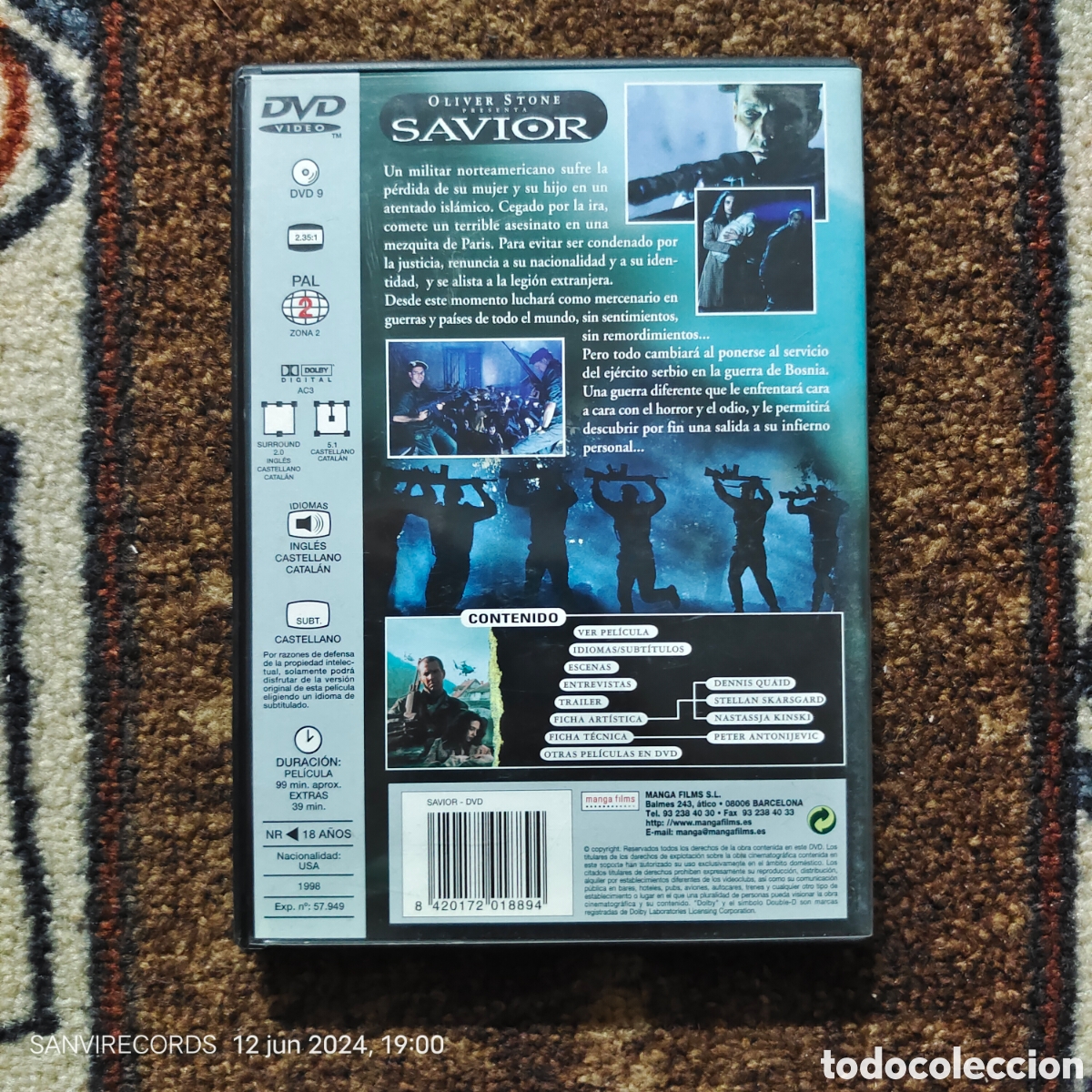 Cine: DVD: SAVIOR (DENNIS QUAID...) - Foto 2