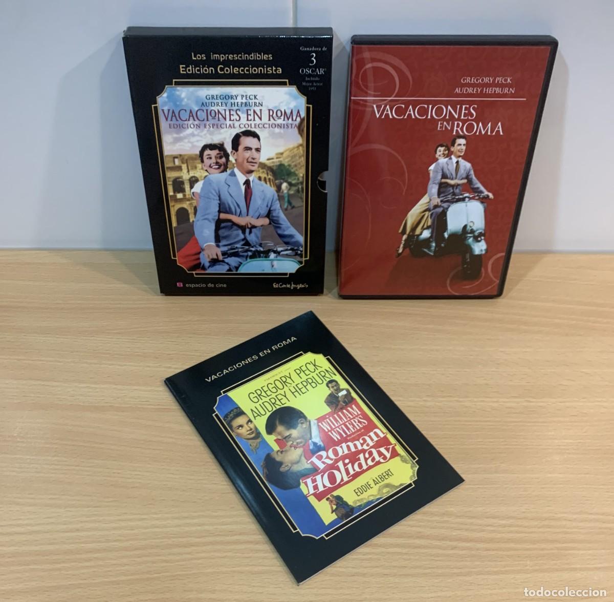 Cine: DVD EDICI&Oacute;N EL CORTE INGL&Eacute;S CON LIBRETO CINE COMEDIA ROM&Aacute;NTICA - VACACIONES EN ROMA (1953)