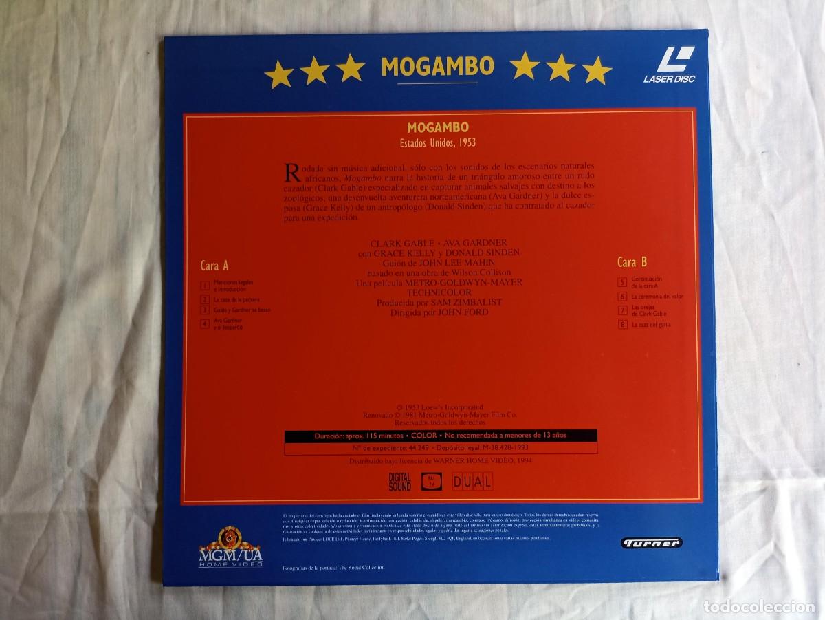 Cine: Mogambo, pel&iacute;cula laser disc - Foto 2