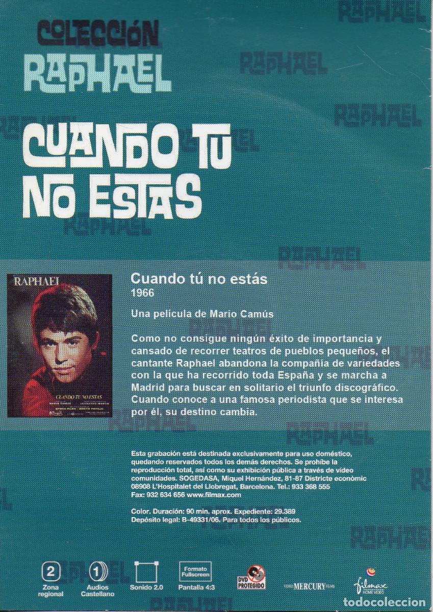 Cine: CUANDO T&Uacute; NO EST&Aacute;S (Colecci&oacute;n RAPHAEL) - Foto 2