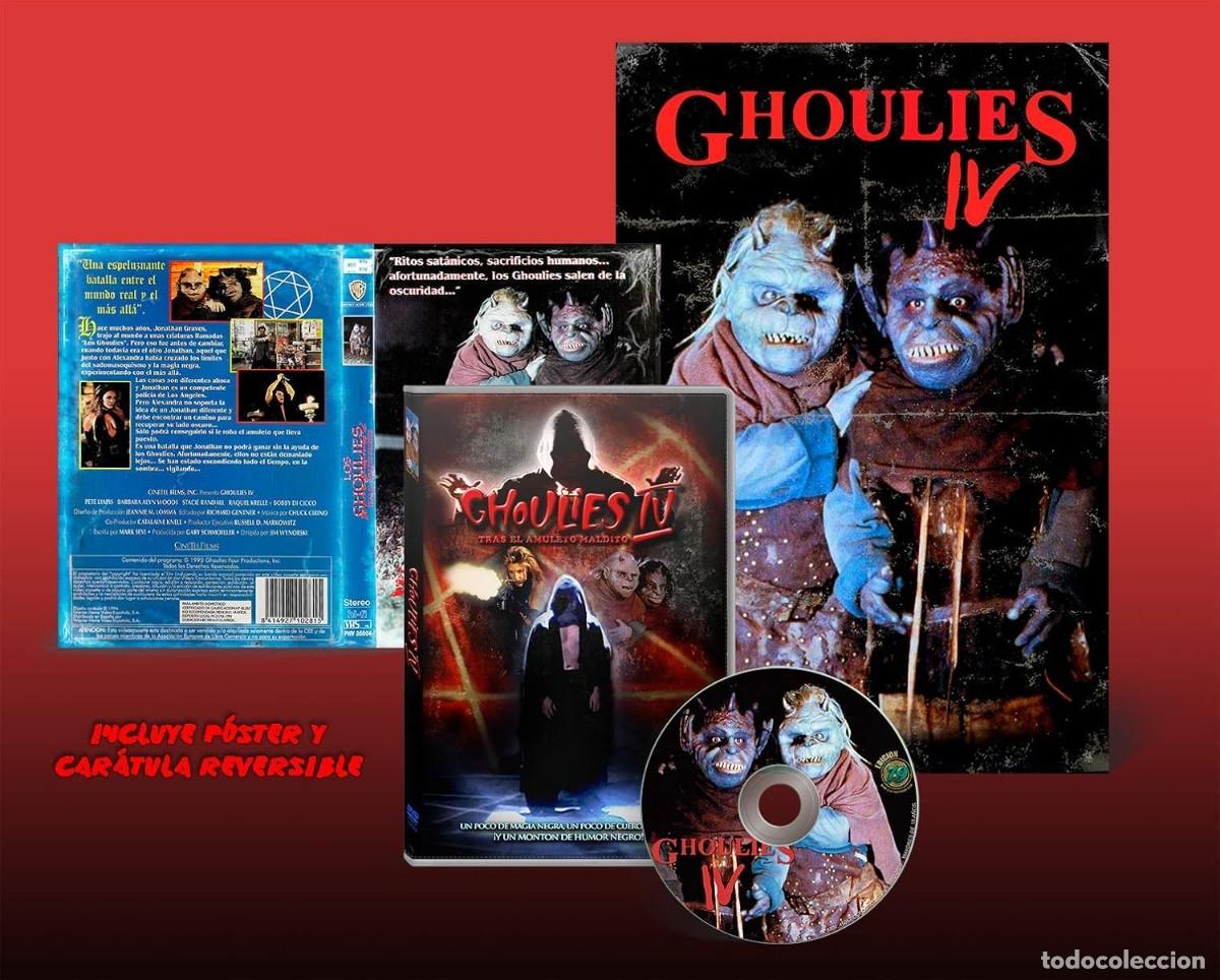 Cine: DVD GHOULIES IV TRAS EL AMULETO MALDITO. Terror Serie B. PRECINTADO CON P&Oacute;STER Y CAR&Aacute;TULA REVERSIBLE