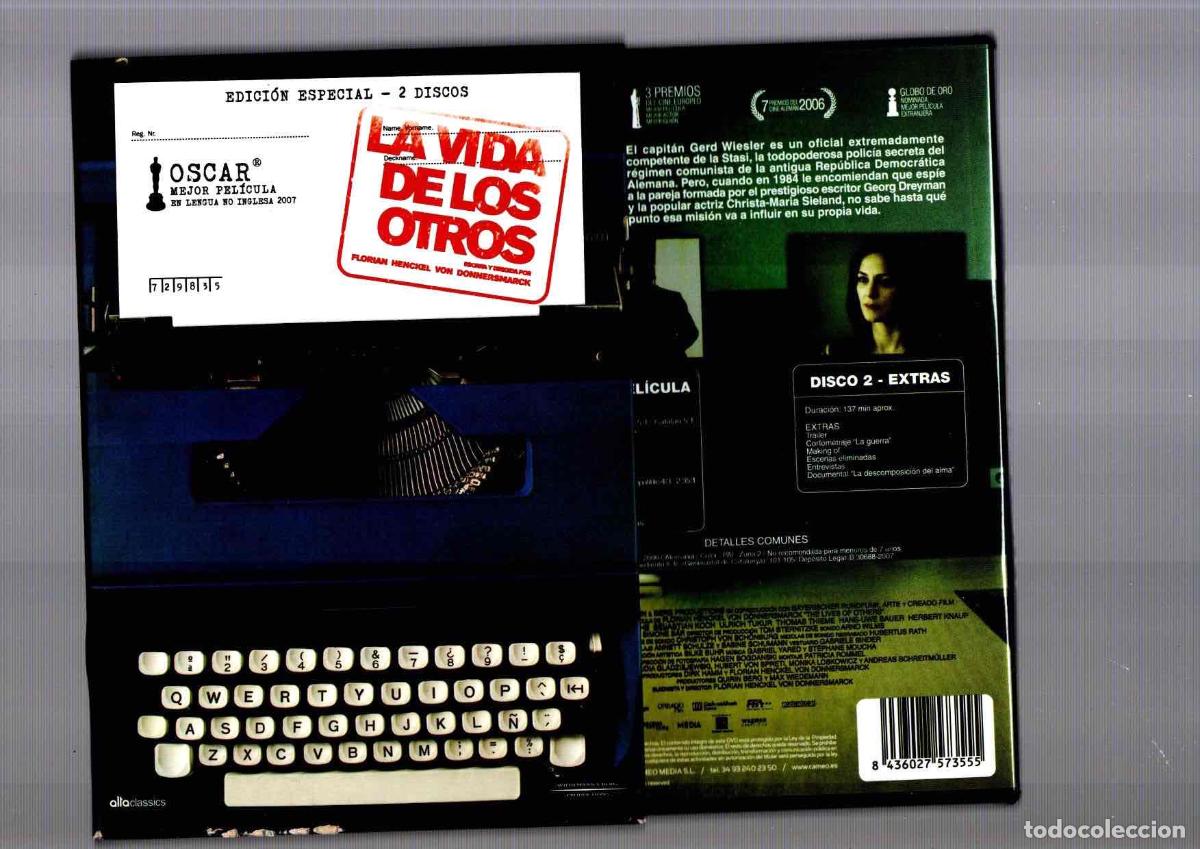 Cine: DVD LA VIDA DE LOS OTROS EDICION ESPECIAL 2 DISCOS. EN ESTUCHE