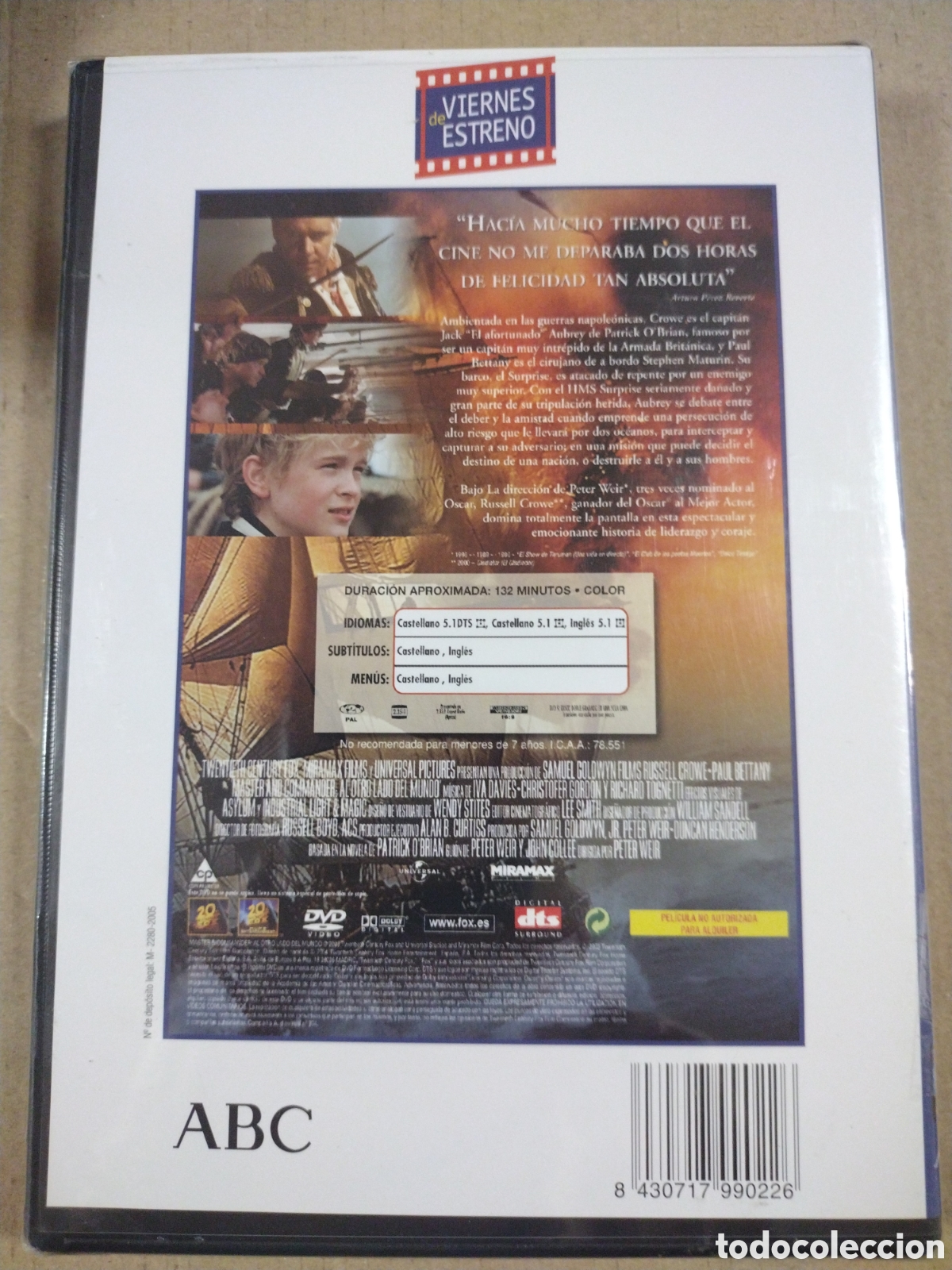 Cine: MASTER & COMMANDER. RUSSELL CROWE. DVD - Foto 2