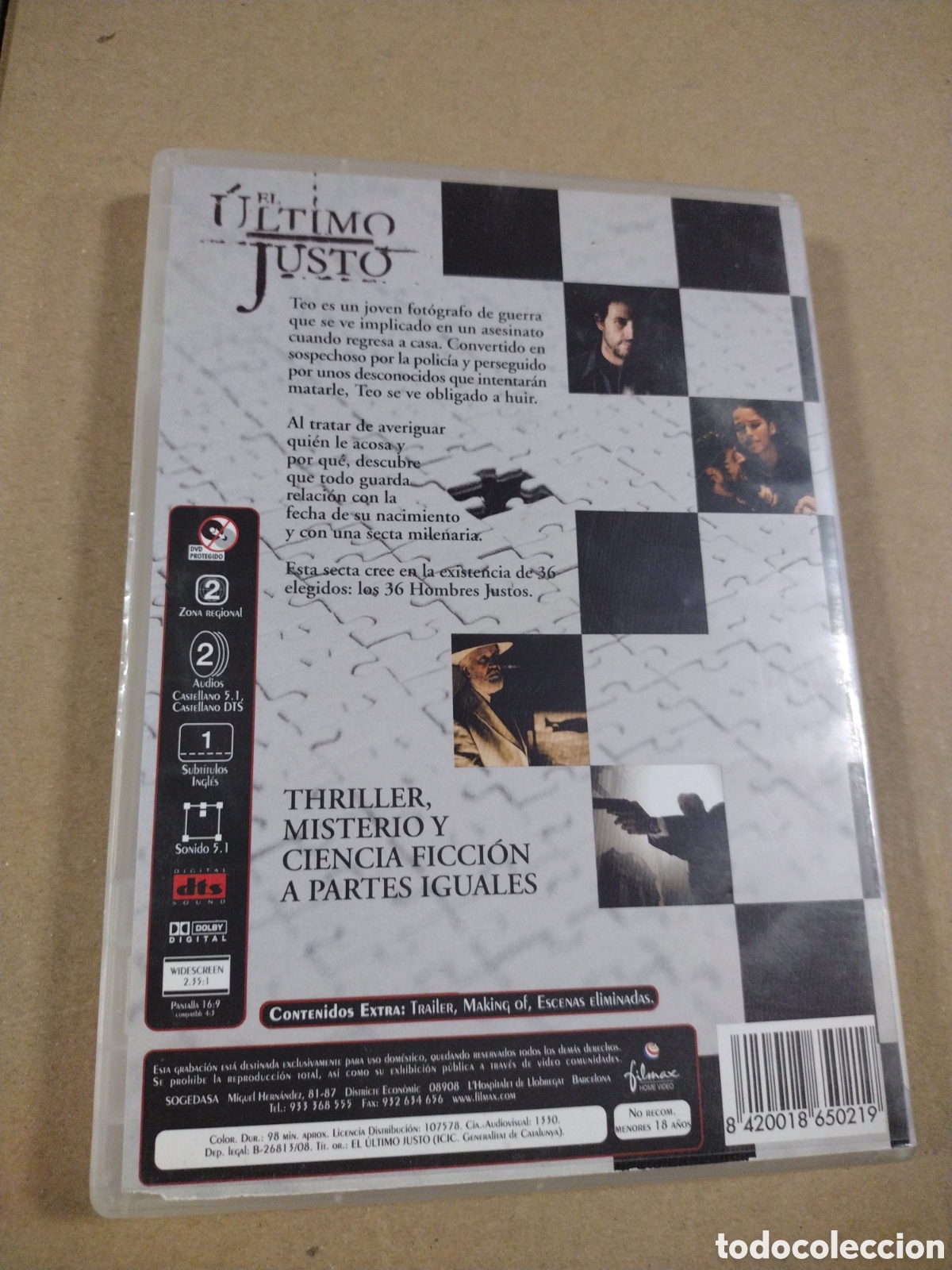 Cine: El &Uacute;ltimo Justo. DVD. - Foto 2