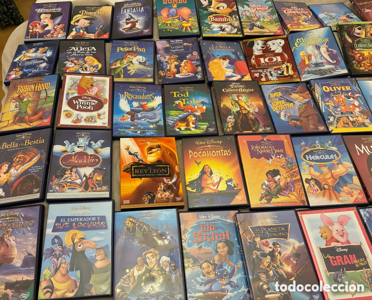 Cine: Gran lote de 55 Cl&aacute;sicos Disney en dvd