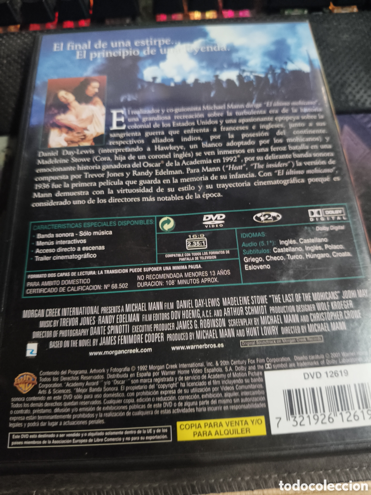 Cine: El &uacute;ltimo mohicano DVD -3 - Foto 2