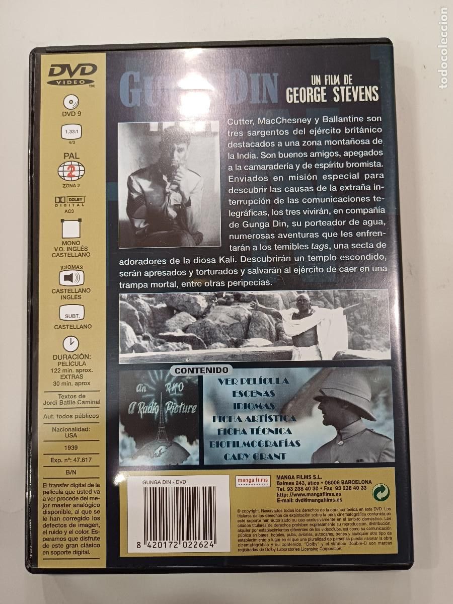 Cine: GUNGA DIN/GARY GRANT/DVD. - Foto 3